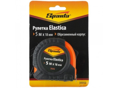 Рулетка Elastica, 5 м х 18 мм, обрезиненный корпус// SPARTA от SPARTA Рулетка Elastica, 5 м х 18 мм, обрезиненный корпус// SPARTA