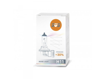 Автолампа галогенная SVS H11 12V 55W PGJ19-2 Standard +30%